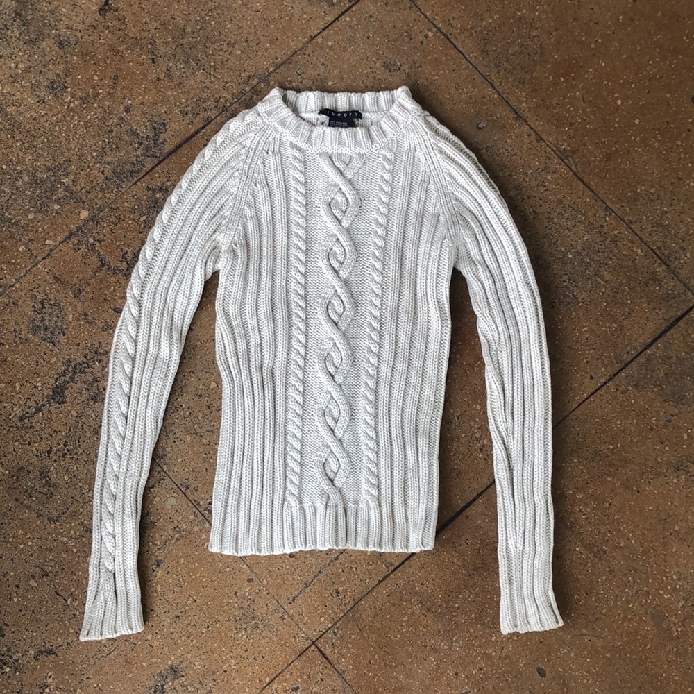 THEORY cable knit wool sweater